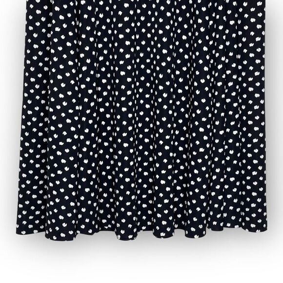 Lands’ End Black White Animal Print Dot A-Line Knee Length Skirt Women’s Size M - Picture 4 of 11